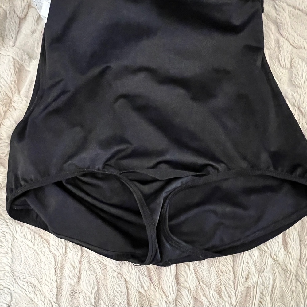 Lands' End Black Ruched Halter Tank Swimwear - Picture 6 of 8